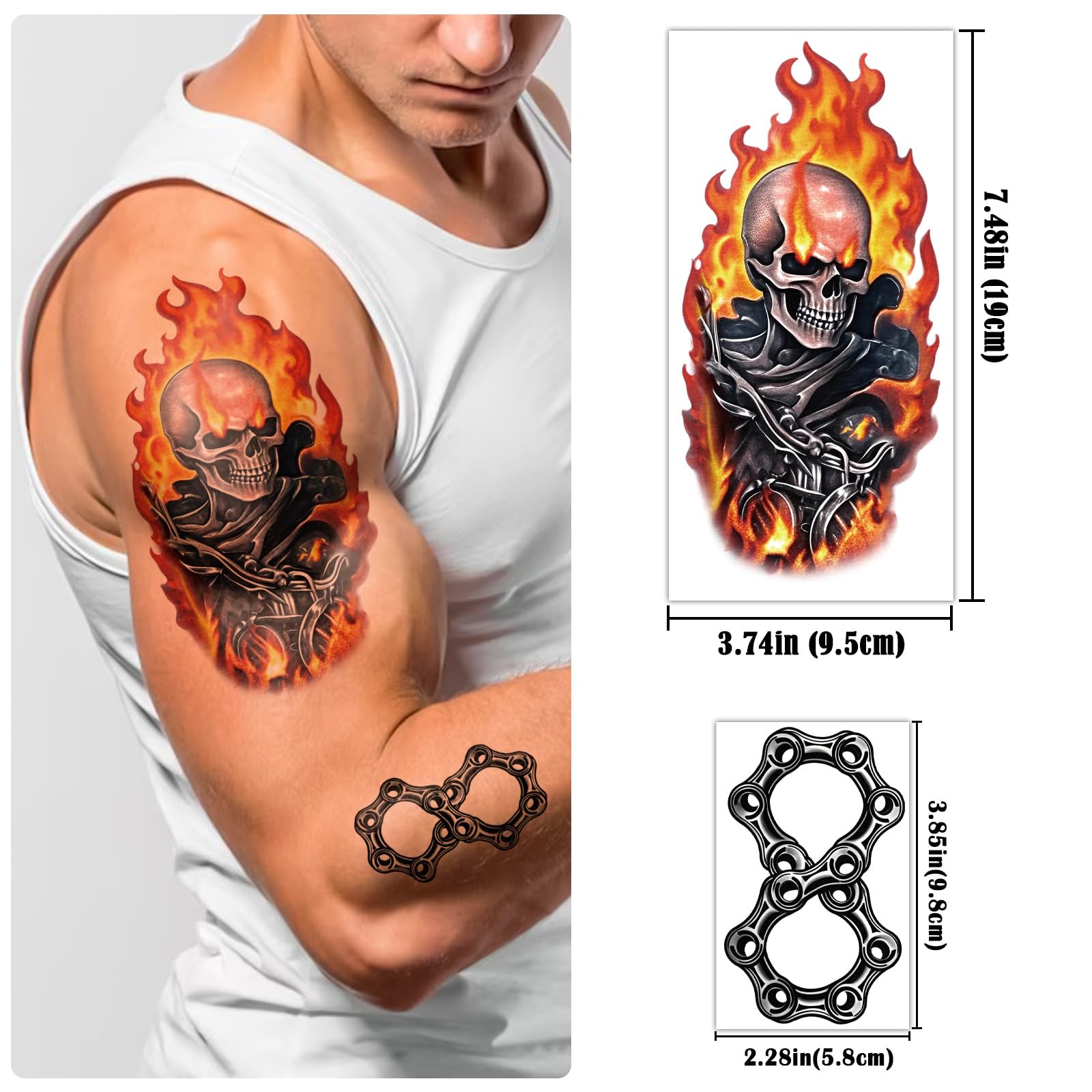 Amazon.com : 77 Sheets Temporary Tattoos, 17 Sheets Half Arm